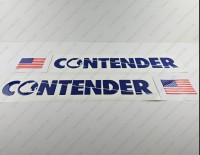 Contender Boat Logo Raised Domed 3D Decals 32" x 3.6" 2pcs.